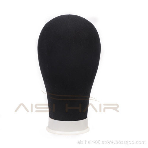 Aisi Hair Black Poly Canvas Block Head Wig Making  Weft Wig Display Styling Mannequin Head Manikin Head Dryer